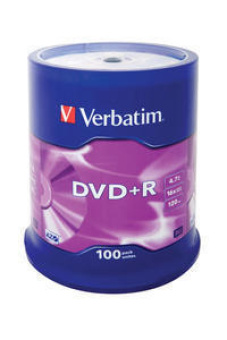 Диск DVD+R 4,7Gb Verbatim 16x Cake Box (100шт.)