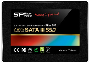 Накопитель SSD SATA 240Gb Silicon Power Slim S55 (SATA, 550/440 Мбайт/сек)