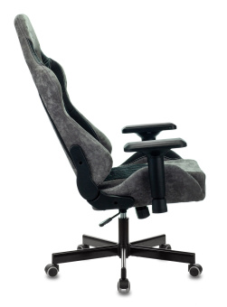 Кресло Zombie VIKING 7 KNIGHT Fabric (текстиль/эко.кожа, мех. качания, крест. металл, до 120 кг) Черный