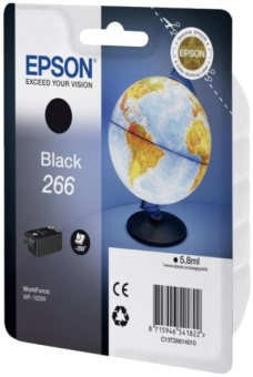 Картридж струйный EPSON T266 для Epson WF-100W, чёрный
