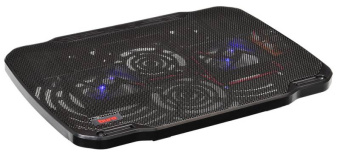 Подставка для ноутбука 15" BURO LCP156 (металл. сетка, 2*1800 об/мин, 23дБ, LED-подсветка) Black