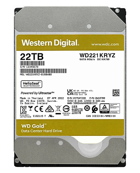 Жесткий диск SATA 22Tb WD Gold 7200rpm 512Mb SATA-3