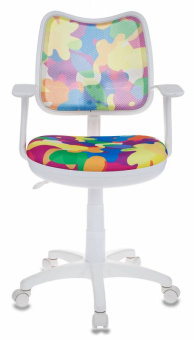 Кресло Бюрократ CH-W797 (сетка/ткань, пруж.-винт. мех. качания, крест. пластик, до 100 кг) Мультиколор