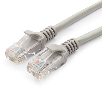 Кабель патч-корд .Patch cord кат.5e  1.5м, Гарнизон, многожильный, серый