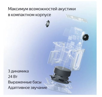 Умная колонка Яндекс Станция Миди, черный