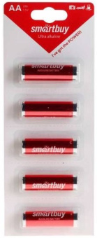 Элемент питания AA, 1.5V,  1шт, Smartbuy LR6 BL5