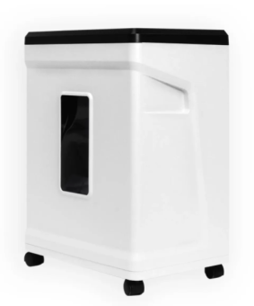 Уничтожитель бумаги Heleos УМ26-4 белый/черный (секр.P-4) фрагменты, 16лист. 26лтр. скрепки скобы пл.карты CD