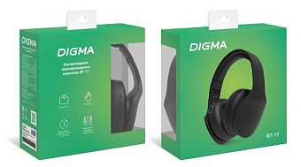 Наушники беспроводные Digma BT-17 Bluetooth, черный