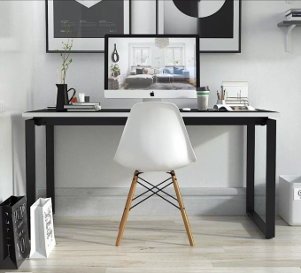 Стол компьютерный MaDXRacer KING LK15 "1520х820х750" черный, белая кромка