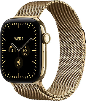 Смарт-часы Apple Watch Series 12 42mm Titanium Milanese Loop Radiant Gold (золото)