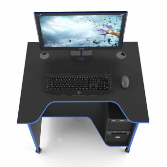 Стол компьютерный MaDXRacer XMINI XG08 "800х650х750" черный, кромка синяя