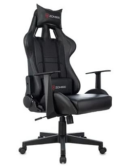 Кресло ZOMBIE GAME PENTA (эко.кожа с подголов, крест. пластик, до 120 кг) Черный