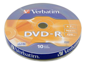 Диск DVD-R 4,7Gb Verbatim 16x Bulk (10шт.)