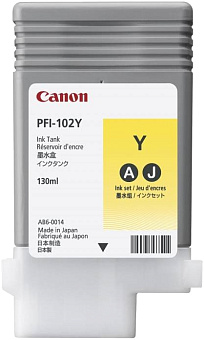 Картридж струйный Canon PFI-102Y для IPF 500/600/700/750, жёлтый
