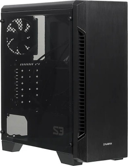 Корпус Zalman S3 TG (MidiTower, 2*USB2.0, 1*USB3.0, Tempered Glass, ATX, без БП) чёрный