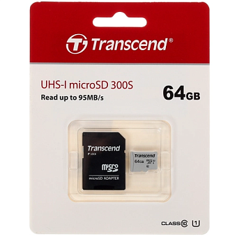 Карта памяти microSD 64Gb Transcend microSDXC Class 10 UHS-I