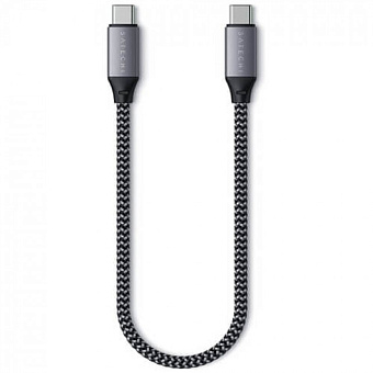 Кабель USB-C < - > USB-C, 0.25м, Satechi ST-TCC10M Space Gray (серый)