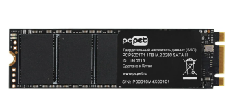Накопитель SSD M.2 1Tb PC Pet PCPS001T3 (SATA, 500/450 Мбайт/сек)