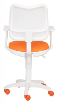 Кресло Бюрократ CH-W797 (сетка/ткань, пруж.-винт. мех. качания, крест. пластик, до 100 кг) Бело-оранжевый