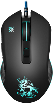 Мышь проводная Defender Sky Dragon подсветка черный