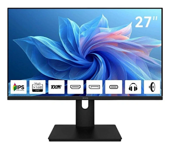 Монитор 27'' AIWA MQ272A (IPS 2560x1440 100Hz HDMI DP USB-C SPK) черный