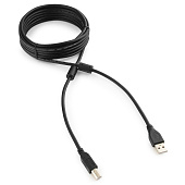 Кабель USB2.0 Am < - > Bm  4.5м, Cablexpert, экран, 2 феррит.кольца, черный