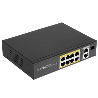 Коммутатор 10 port NETIS P110GH 1000 Мбит/с 8*PoE 1*SFP черный