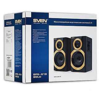 Акустическая система SVEN SPS-619 (2x10W, дерево) золотистый