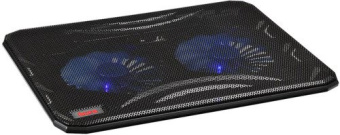 Подставка для ноутбука 15" BURO LCP156 (металл. сетка, 2*1000 об/мин, 22дБ, LED-подсветка) Black