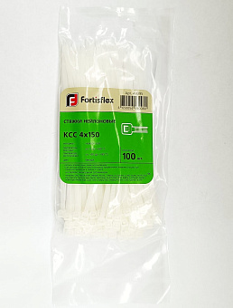 Стяжки нейлоновые Fortisflex КСС 4х150 (бел) (100шт)