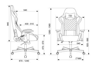Кресло Knight Regal Fabric серый/светло-серый искусственная замша крестов. металл