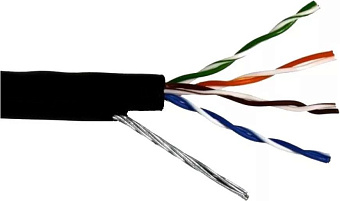 Кабель витая пара внешний 4 пары FTP кат.5e (метражом) медный с тросом SkyNet Premium