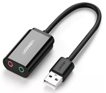 Звуковая карта внешняя UGREEN US205  External Sound Adapter USB 2.0 черный