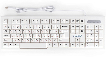 Клавиатура проводная Gembird KB-8354U (красная кириллица, кабель 1.5 м) белый