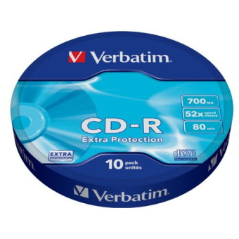 Диск CD-R 700 Mb Verbatim 52x Cake Box (10шт.)