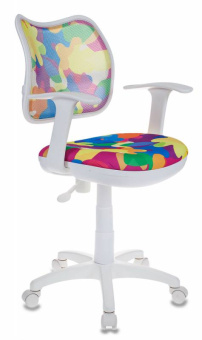 Кресло Бюрократ CH-W797 (сетка/ткань, пруж.-винт. мех. качания, крест. пластик, до 100 кг) Мультиколор