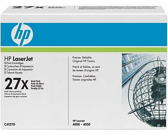Картридж лазерный HP 27X (C4127D) для HP 4000/4050, 2шт в упаковке, черный