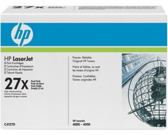Картридж лазерный HP 27X (C4127D) для HP 4000/4050, 2шт в упаковке, черный