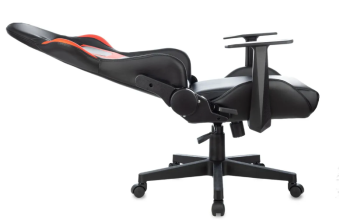 Кресло ZOMBIE GAME PENTA (эко.кожа с подголов, крест. пластик, до 120 кг) Черный/красный