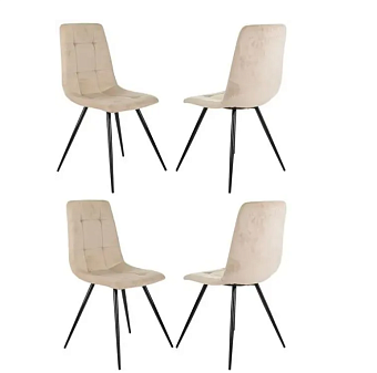 Кресло Бюрократ CH-K1_4 комплект 4шт бежевый Holland 06 металл черный на ножках (CH-K1_1/HL07