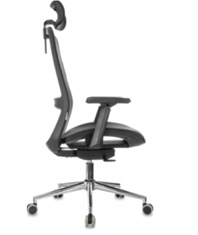 Кресло Бюрократ MC-912-H черный сетка с подголов. крестов. металл хром