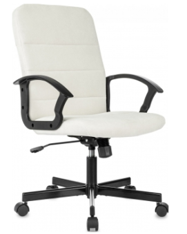 Кресло Бюрократ Triest Fabric (ткань, мех. качания, крест. металл, до 120 кг) молочный