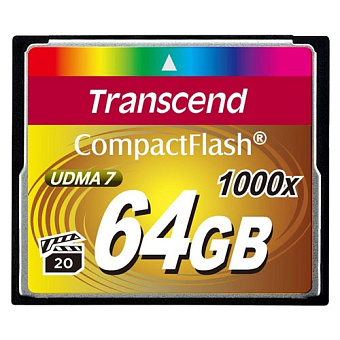 Карта памяти CF 64Gb Transcend Compact Flash Ultra 1000x (160/120 MB/s)
