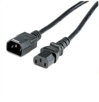 Кабель питания 220V C13 - C14, 3.0м,  6А, черный (удлинительный)