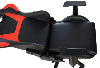 Кресло ZOMBIE GAME PENTA (эко.кожа с подголов, крест. пластик, до 120 кг) Черный/красный