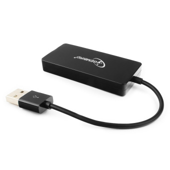 Концентратор USB-A - 4-port USB2.0, Gembird UHB-U2P4-03, черный