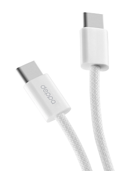 Кабель USB-C < - > USB-C, 2.0м, Deppa 100W, белый