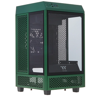 Корпус Thermaltake The Tower 100 Tempered Glass no PSU mITX зеленый