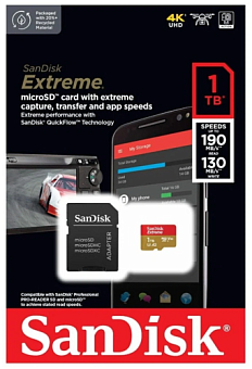 Карта памяти microSD 1Tb SanDisk Extreme Class 10 UHS-I без адаптера