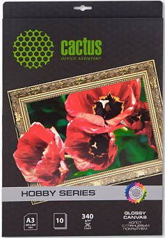 Бумага Cactus [A3] Холст, глянцевое покрытие, хлопок для струйной печати, 260гр/м2, 10л